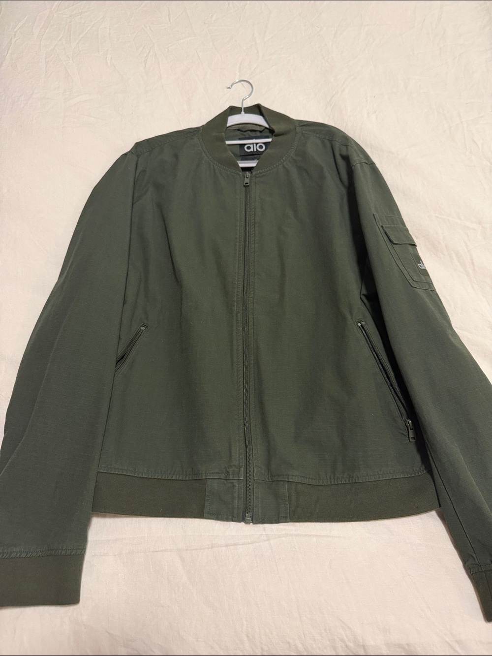 ALO Yoga Men’s Olive Green Bomber Jacket